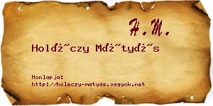 Holéczy Mátyás névjegykártya