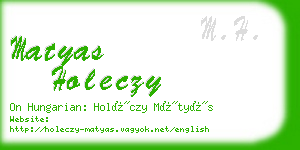 matyas holeczy business card